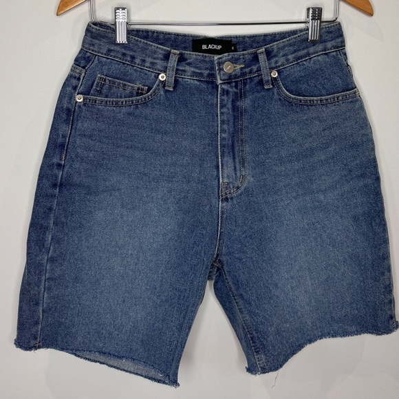 Blackup Pants - Blackup Blue Denim Women’s High Rise Shorts (M)